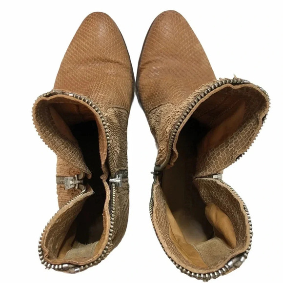 Pantanetti Python Suede Leather Boots 38 Made in Italy Exotic Designer Ankle - Picture 4 of 12